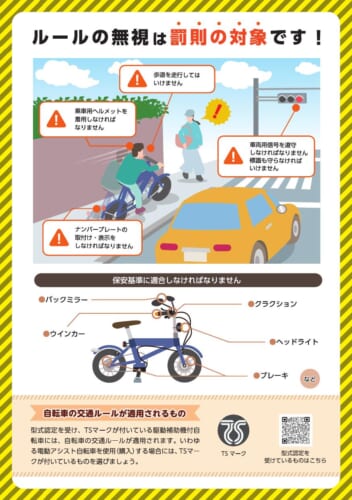 ペダル付き電動バイクリーフレット裏